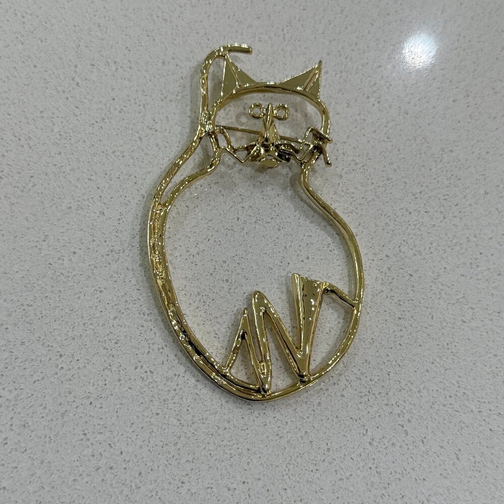 Big Kitty Cat Brooch - Picture 6 of 6